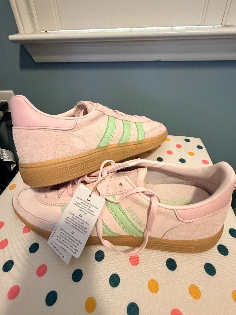 Adidas Handball Spezial Size 11 Almost Pink / Semi Green Spark / Clear Pink NIB
